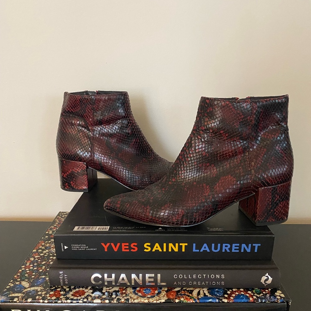 Maroon Snakeskin Boots - Picture 3 of 8